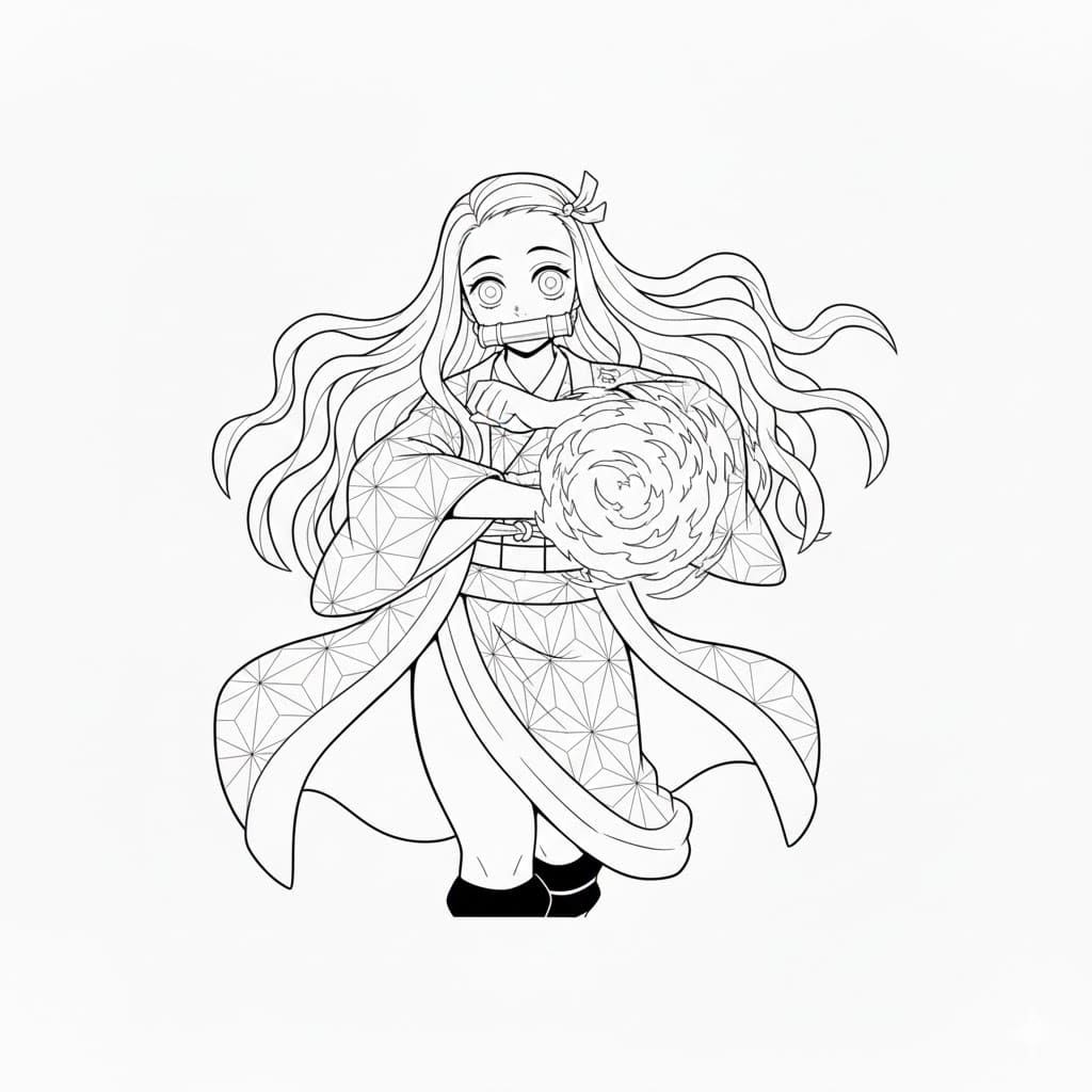 ระบายสี เนซึโกะคามาโดะพลังงาน