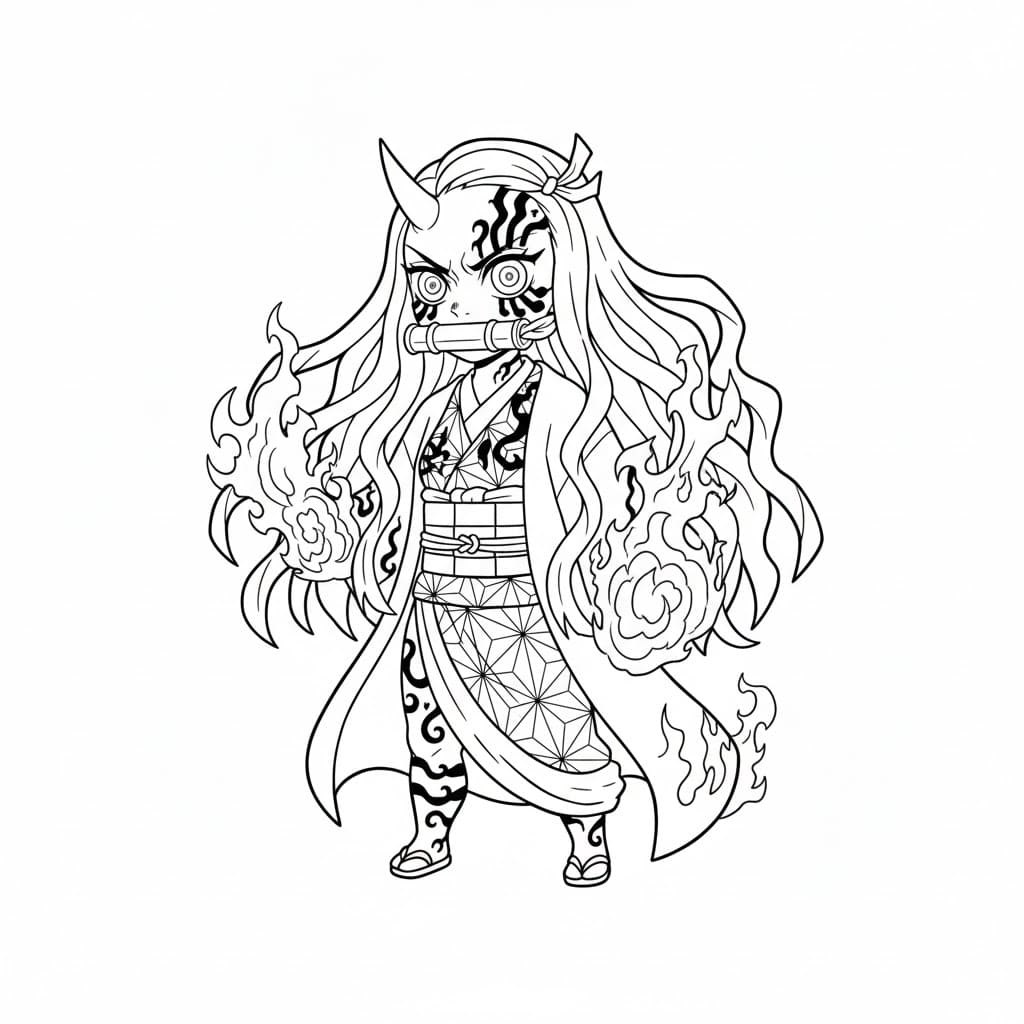 ระบายสี เนซึโกะ คามาโดะ อาร์ตอสูรโลหิต