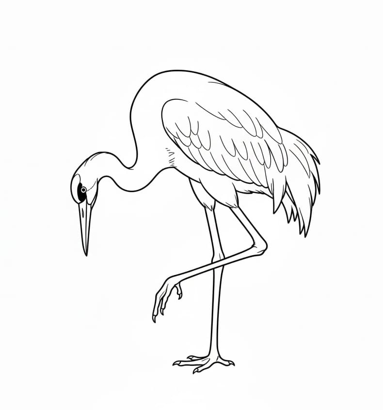 ระบายสี นกกระสาน่ารัก