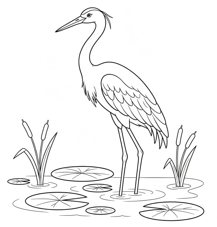 ระบายสี นกกระสาปกติ