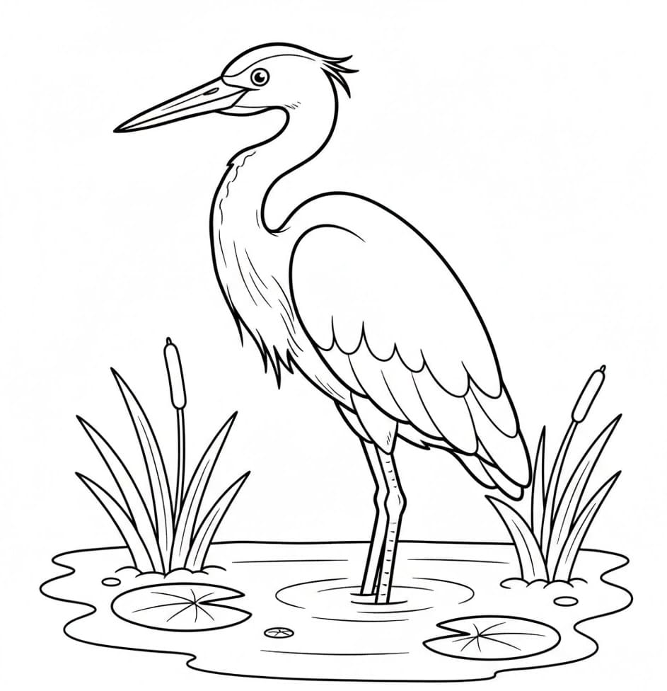 ระบายสี นกกระสาธรรมดา