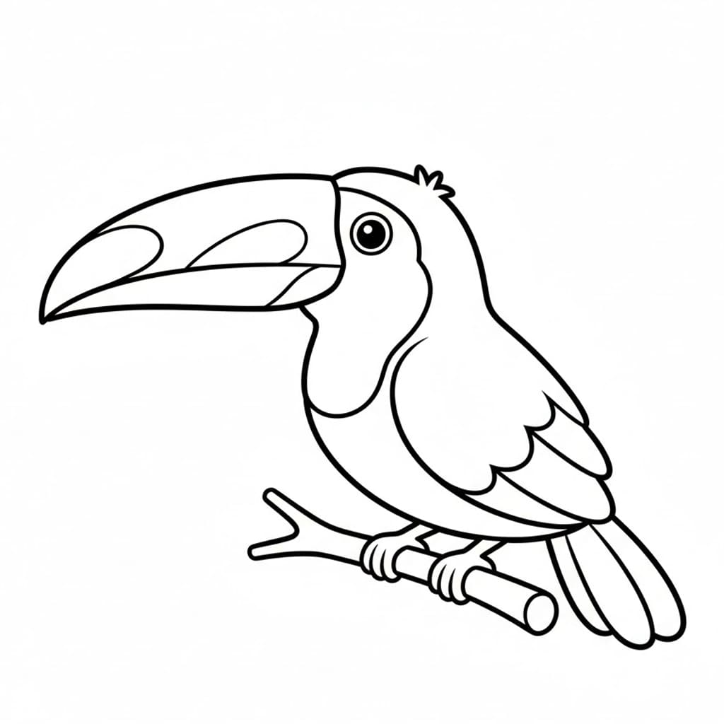 ระบายสี นกทูแคนบนต้นไม้