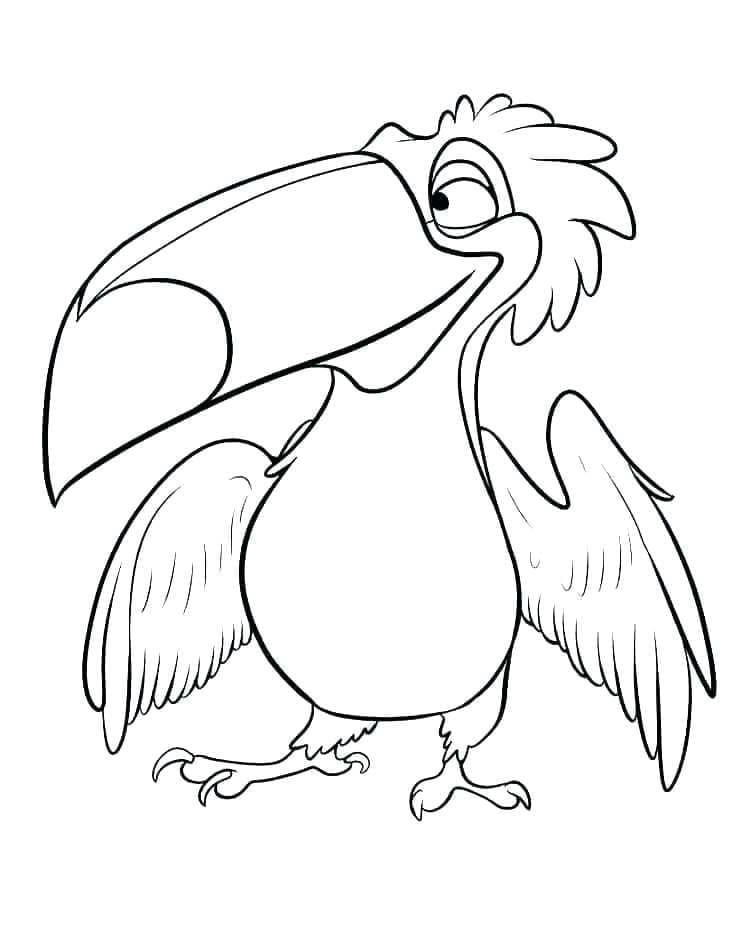 ระบายสี นกทูแคนการ์ตูน