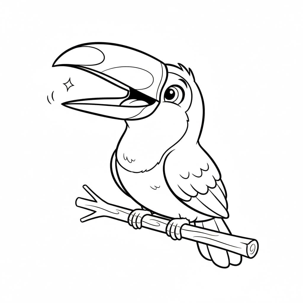 ระบายสี นกทูแคนแสนสุข