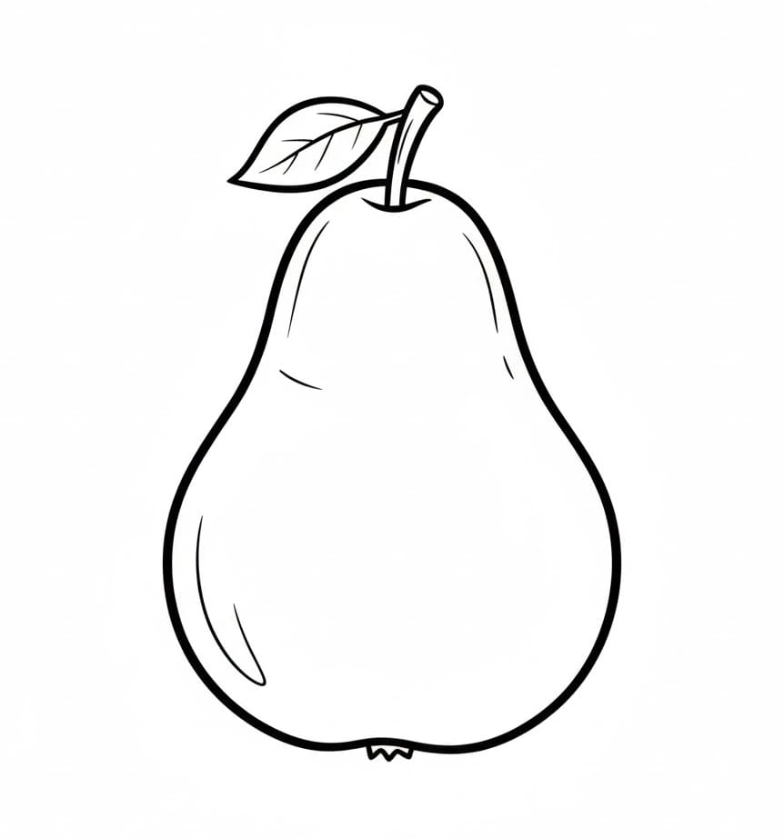 ระบายสี ภาพลูกแพร์สำหรับพิมพ์ฟรีสำหรับเด็ก