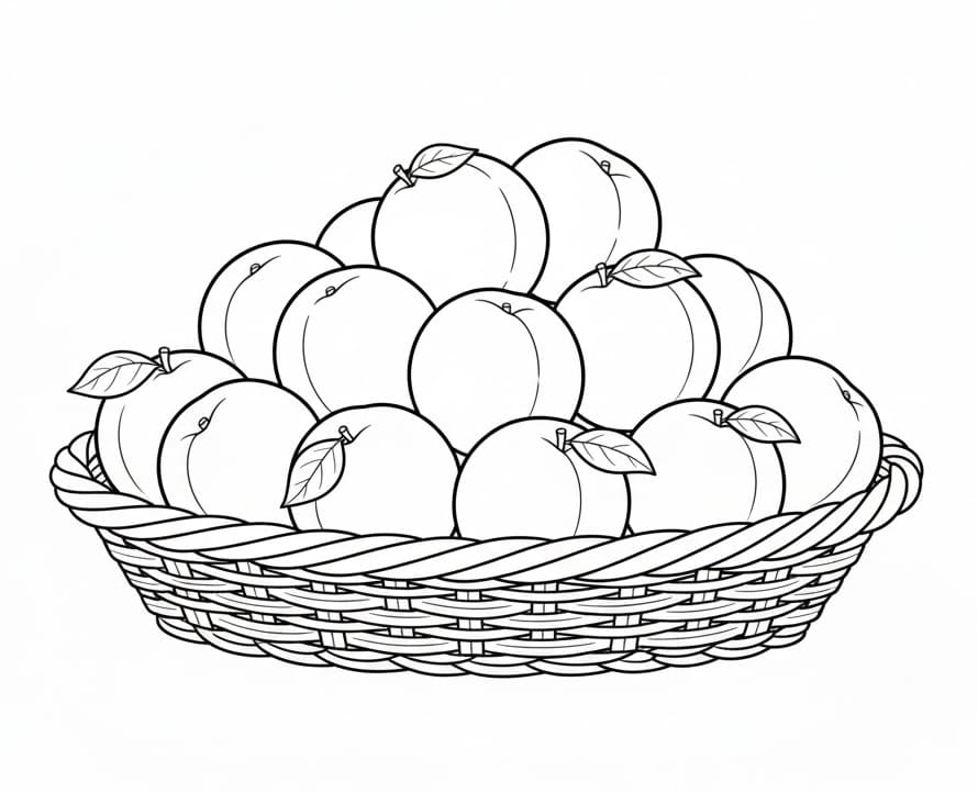 ระบายสี ภาพพิมพ์ลูกพีชฟรีสำหรับเด็ก