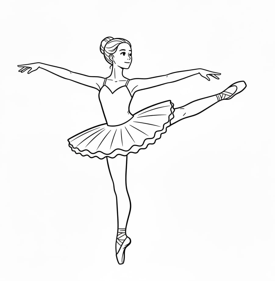 ระบายสี ภาพพิมพ์นักบัลเล่ต์สำหรับเด็ก