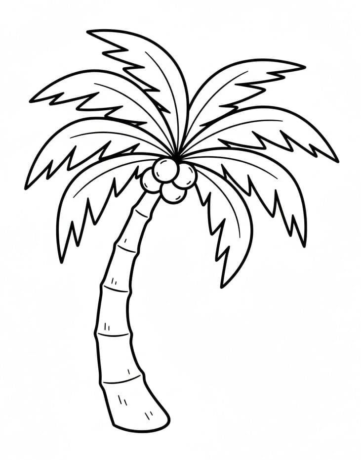 ระบายสี ภาพพิมพ์ต้นปาล์ม