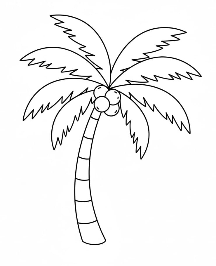 ระบายสี ต้นปาล์ม