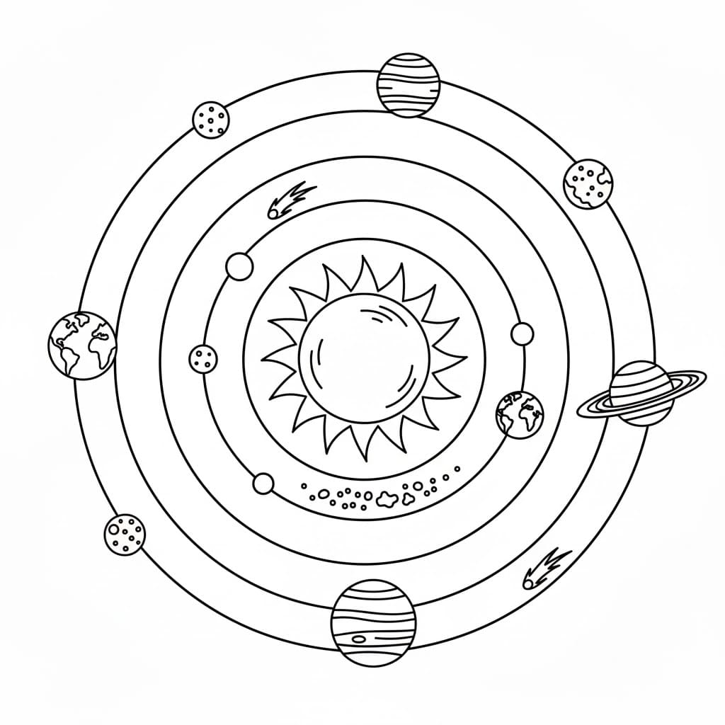 ระบายสี ระบบสุริยะนั้นง่ายมาก