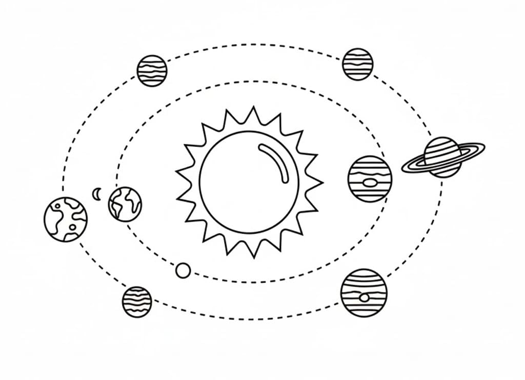 ระบายสี ระบบสุริยะที่สามารถพิมพ์ได้