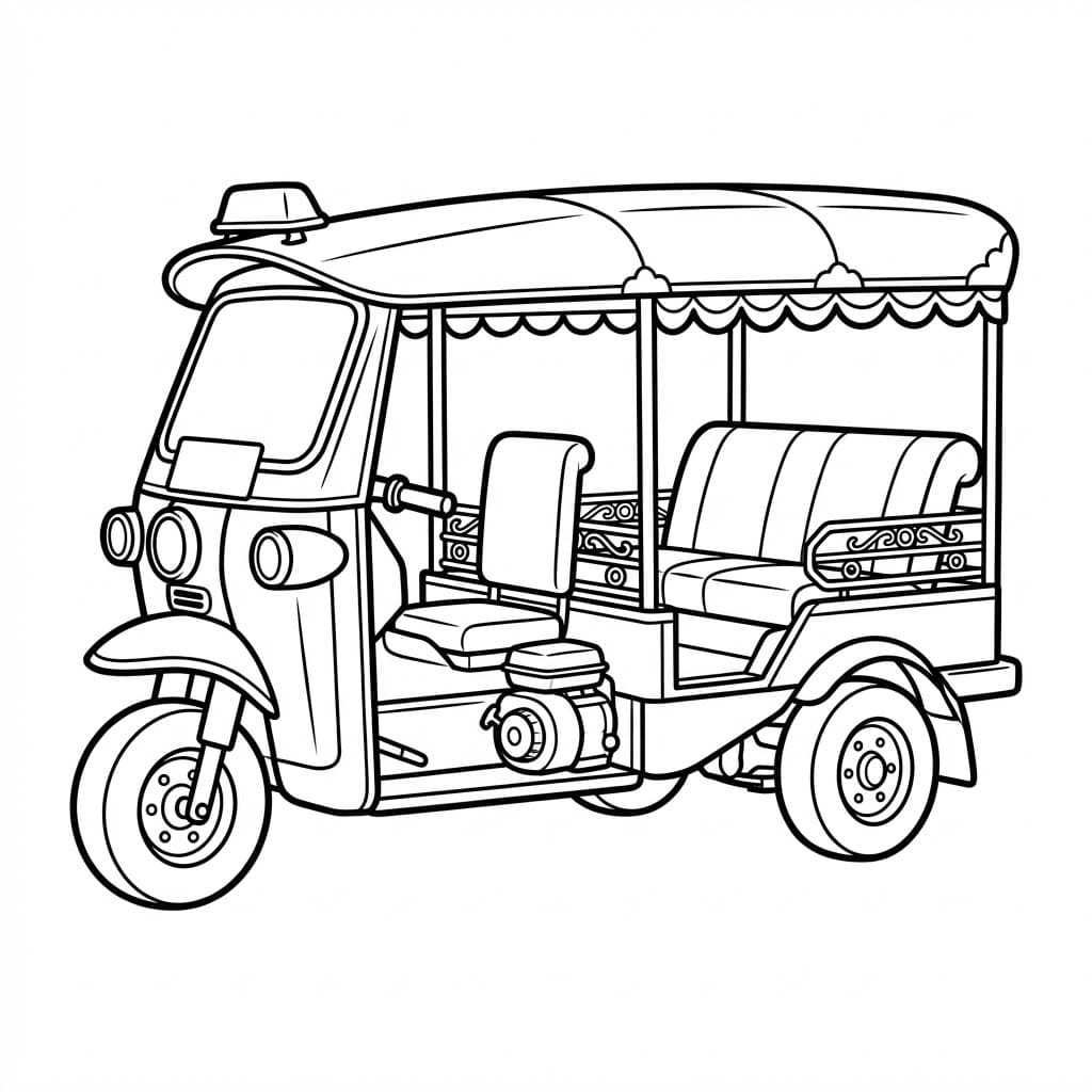 ระบายสี รถตุ๊กตุ๊กแบบคลาสสิก