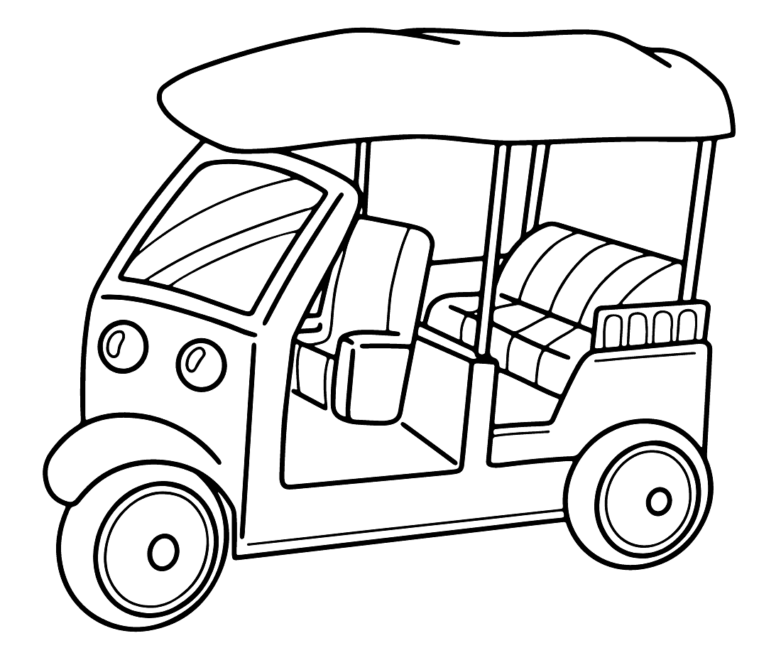 ระบายสี รถตุ๊กตุ๊กแบบพิมพ์ได้