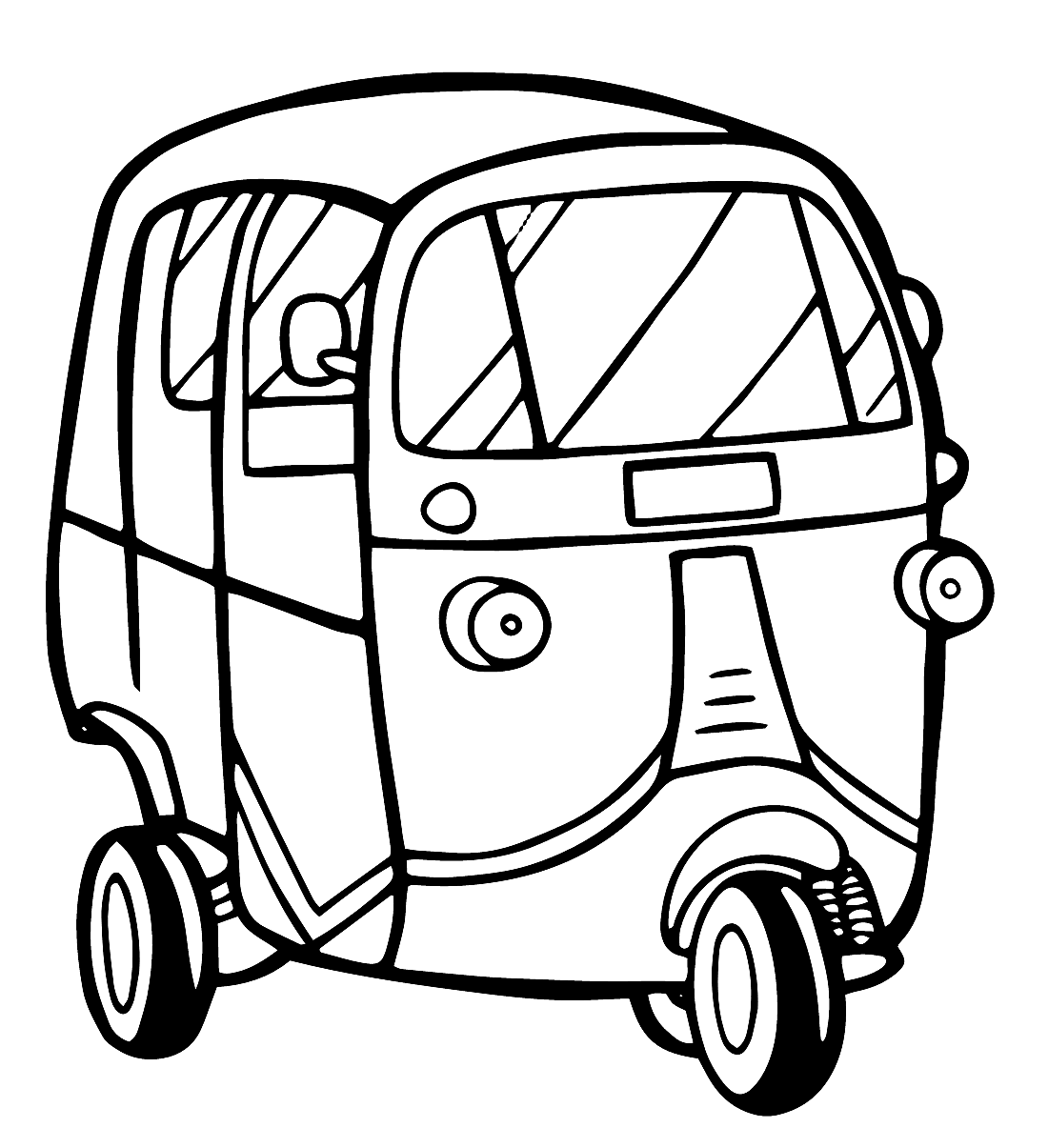 ระบายสี รถตุ๊กตุ๊กหลังคาสูง