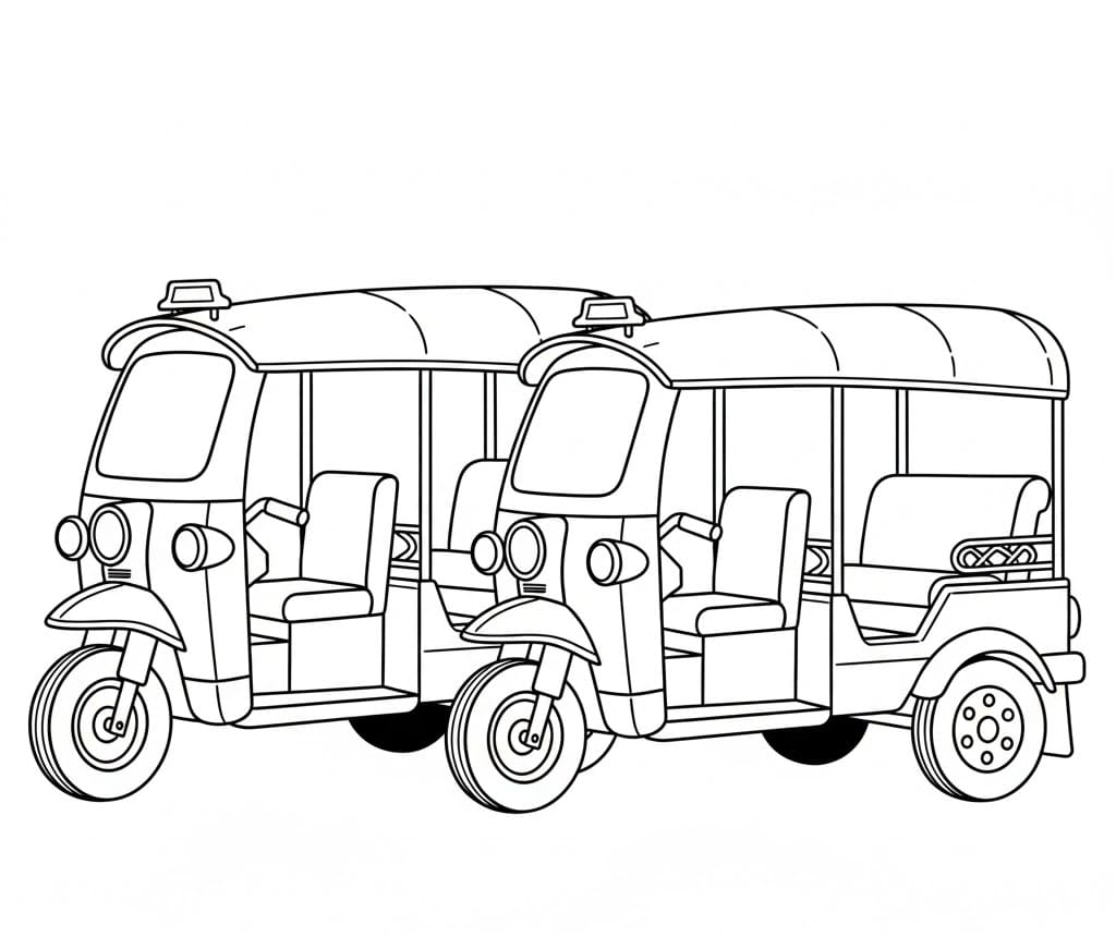 ระบายสี รถตุ๊กตุ๊กกลางเมือง