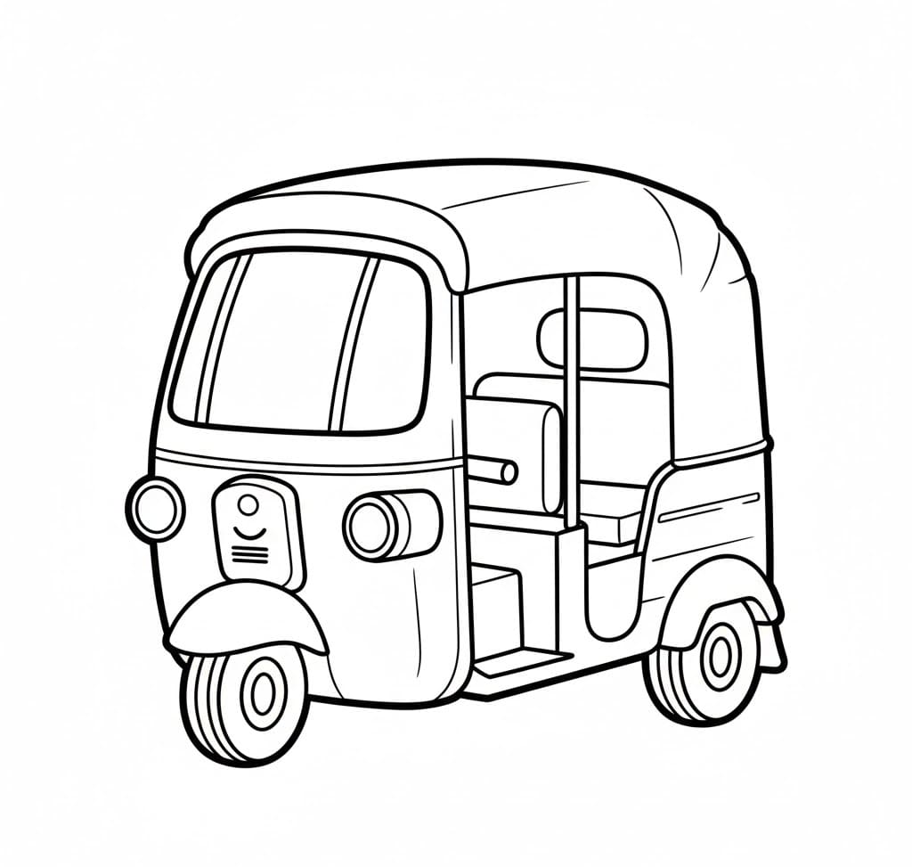 ระบายสี รถตุ๊กตุ๊กมุมหน้า