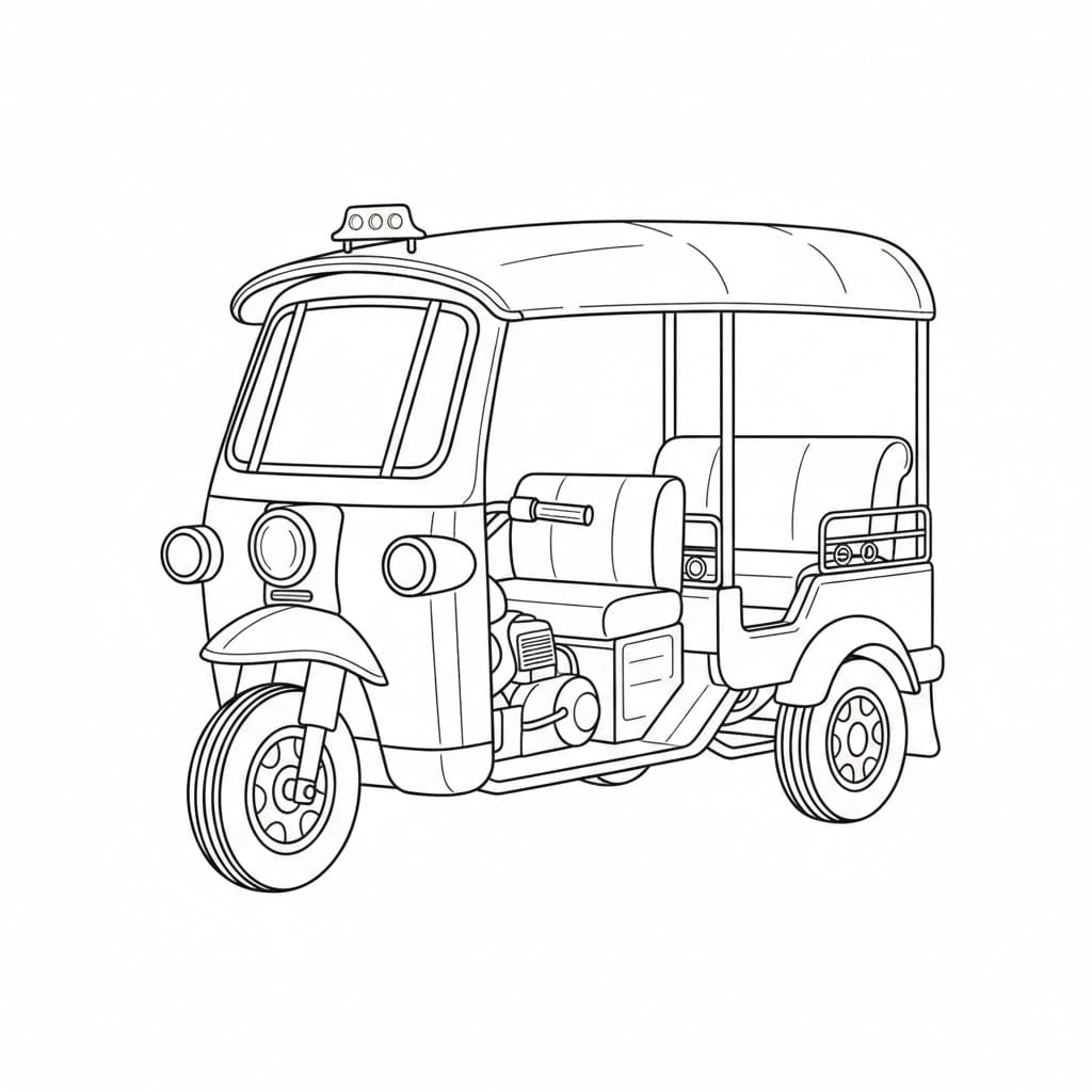 ระบายสี รถตุ๊กตุ๊กน่ารัก