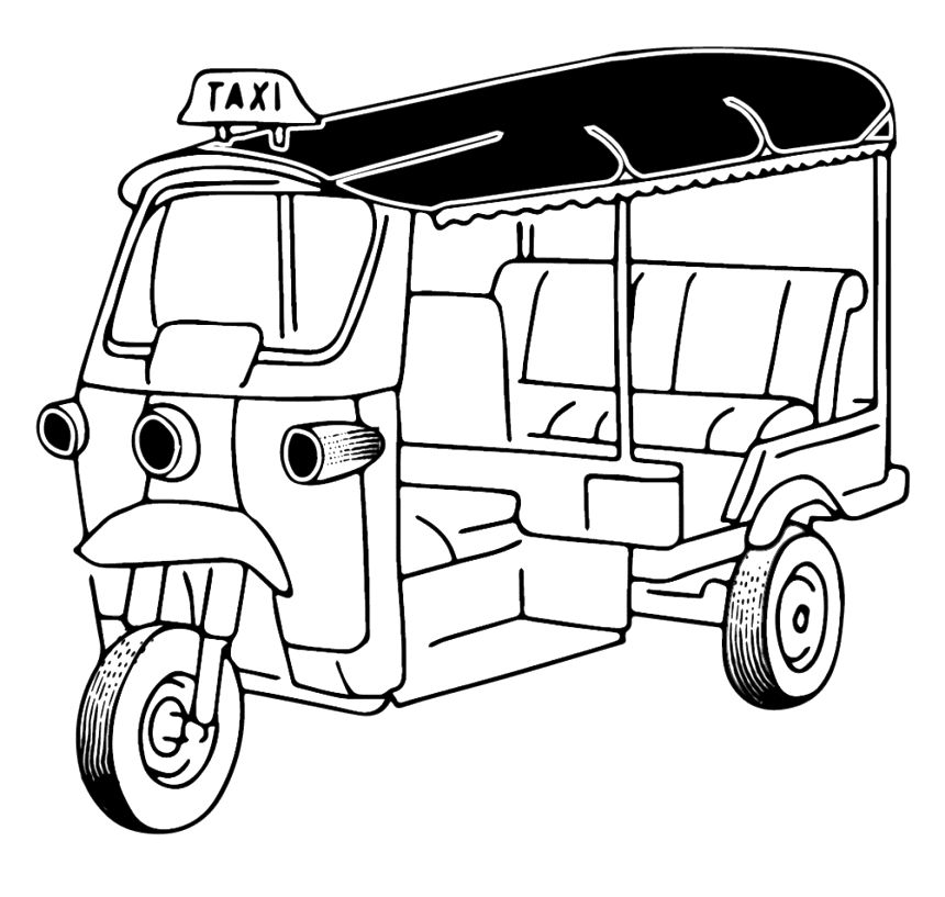 ระบายสี รถตุ๊กตุ๊กในย่านเมืองเก่า