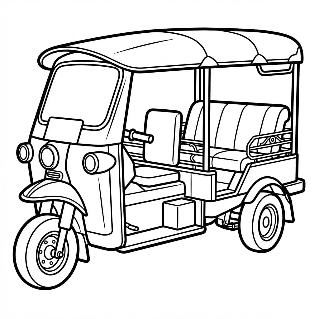 ระบายสี รถตุ๊กตุ๊กสไตล์ไทย