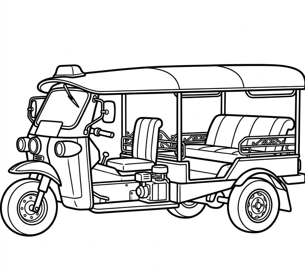 ระบายสี รถตุ๊กตุ๊กท่องเที่ยว