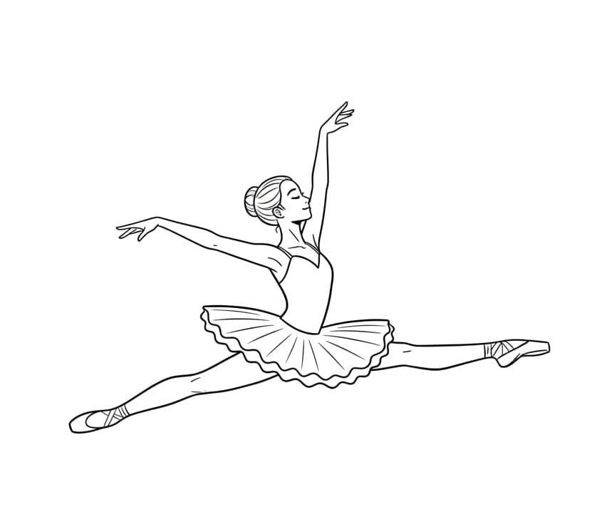 ระบายสี รูปภาพนักบัลเล่ต์ ฟรี
