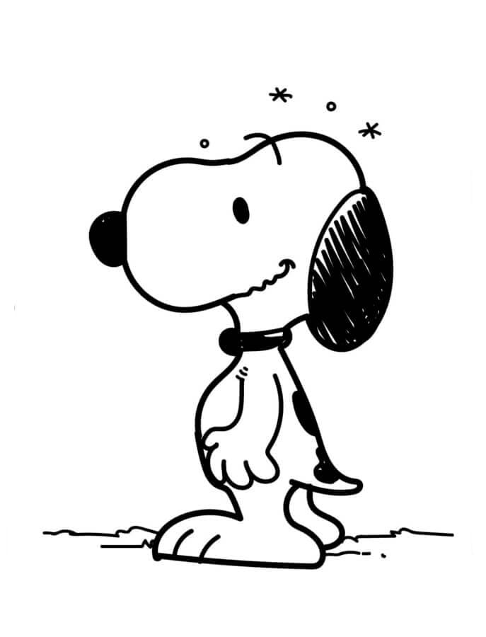 ระบายสี สนูปี้ทำหน้าบึ้ง