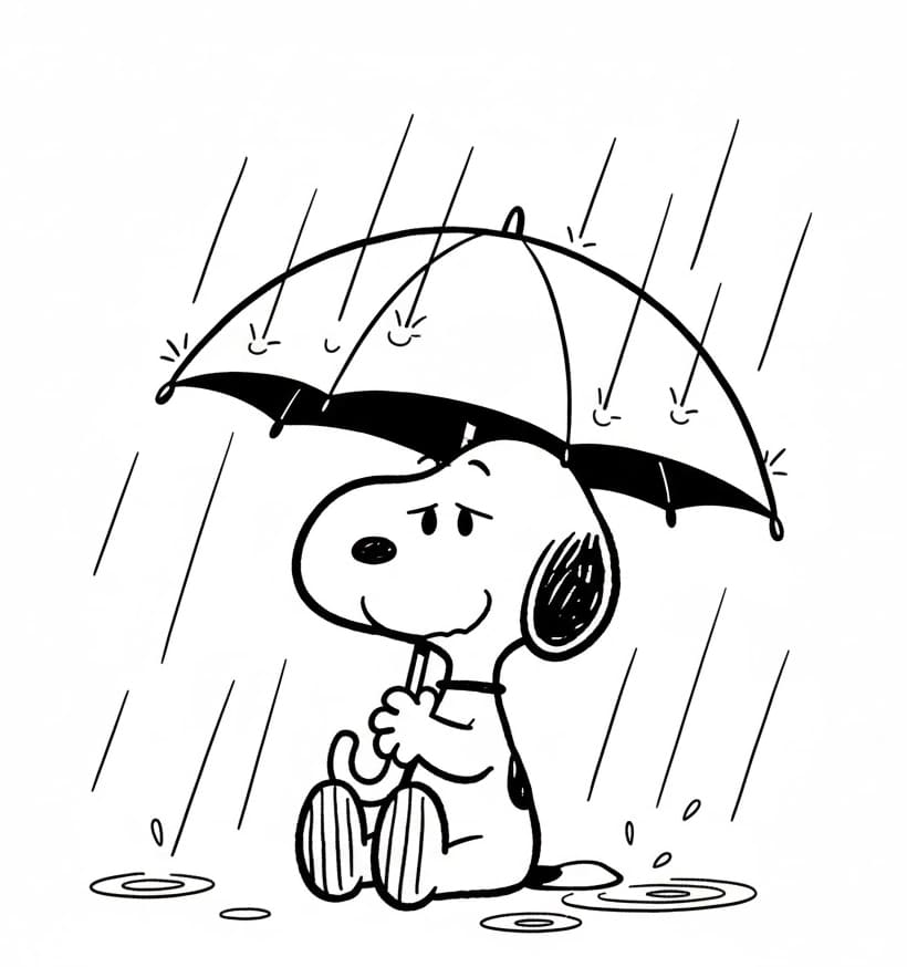 ระบายสี สนูปี้ท่ามกลางสายฝน