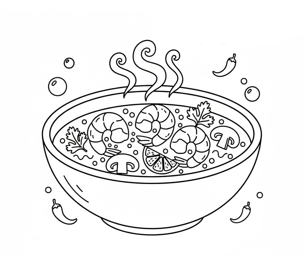 ระบายสี ต้มยำกุ้งแบบดั้งเดิม