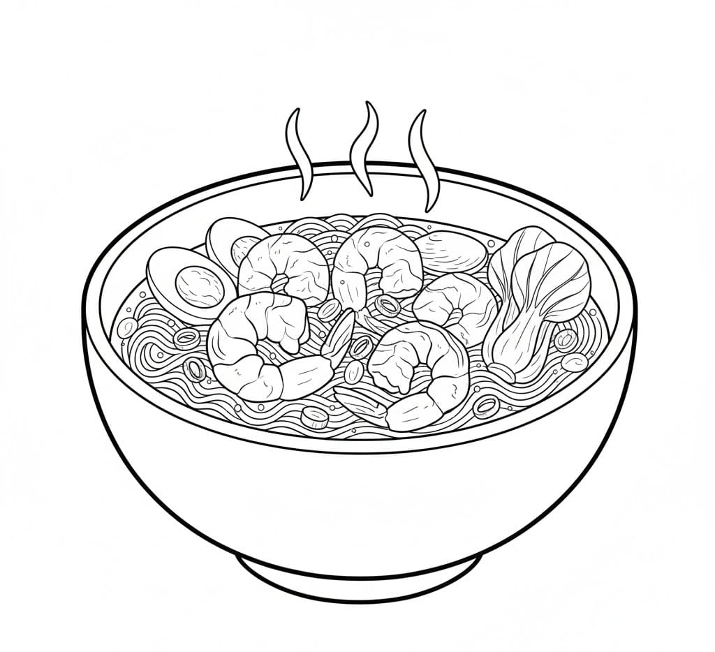 ระบายสี ต้มยำกุ้งใบมะกรูด