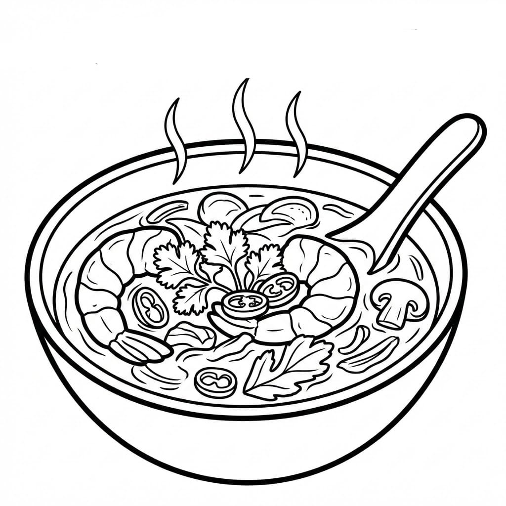 ระบายสี ต้มยำกุ้งชามอิ่ม