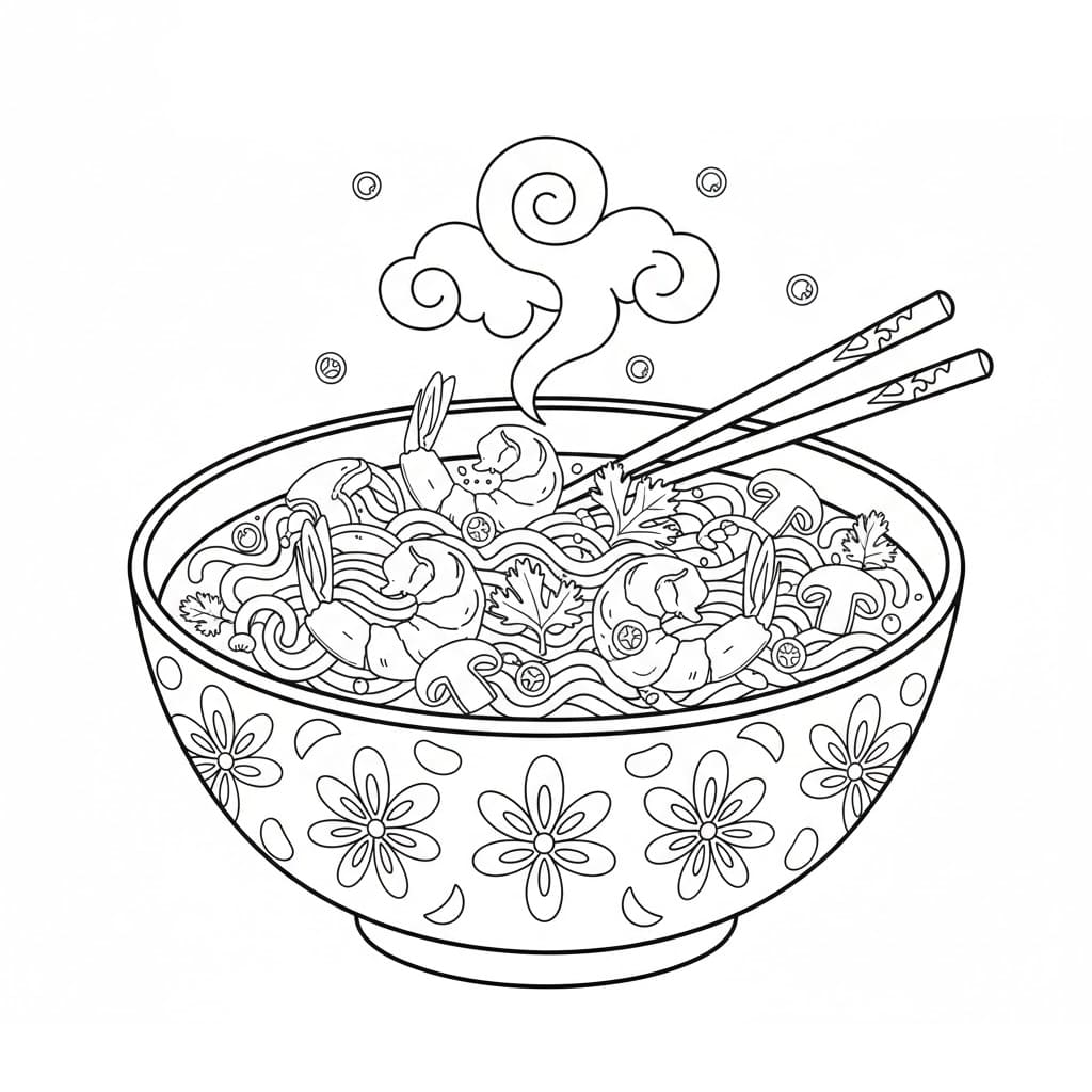 ระบายสี ต้มยำกุ้งลายเส้นนุ่ม