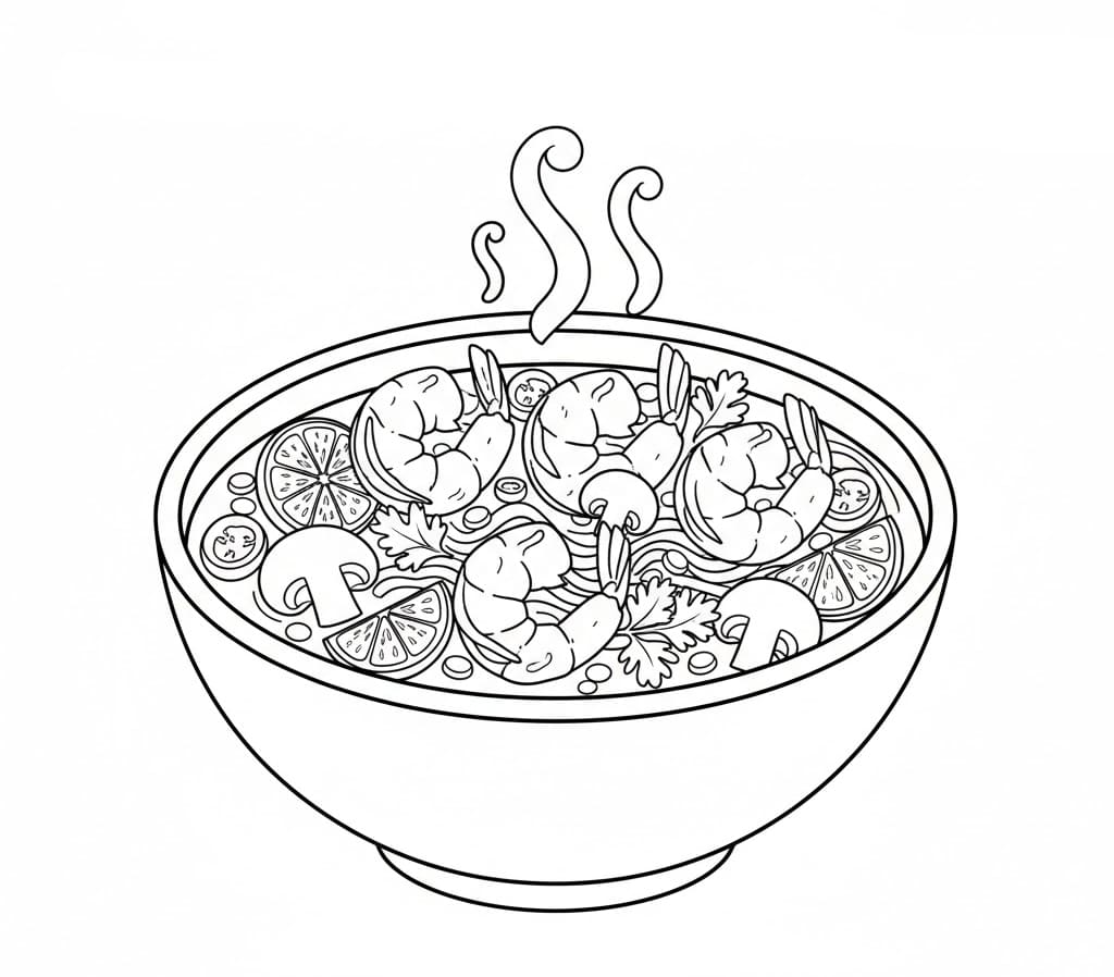 ระบายสี ต้มยำกุ้งมินิมอล