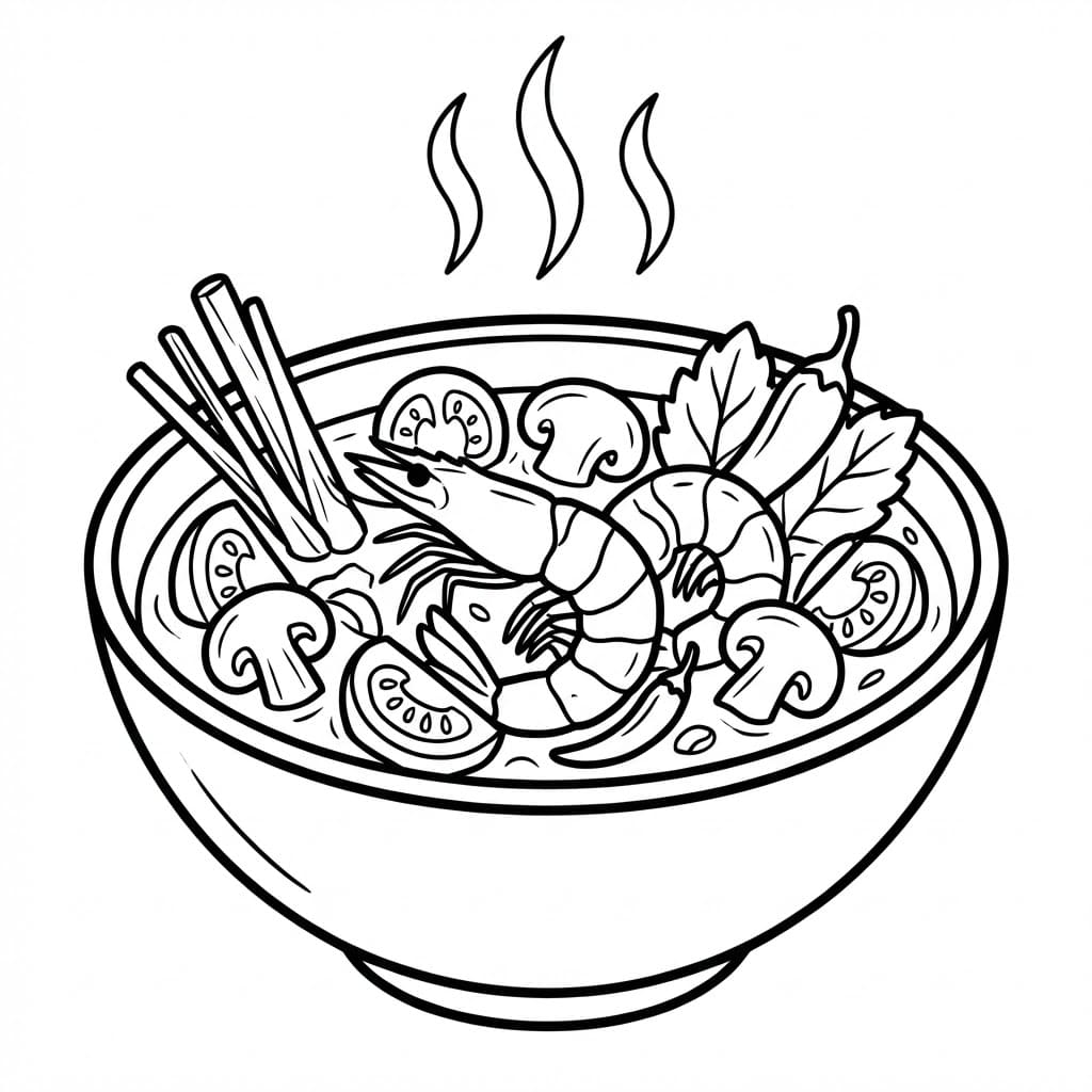 ระบายสี ต้มยำกุ้งเส้นชัด