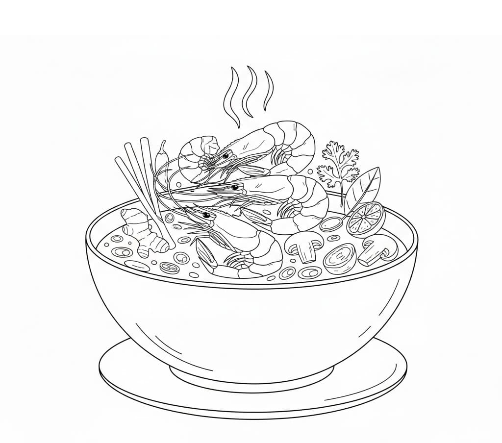 ระบายสี ต้มยำกุ้งสง่างาม