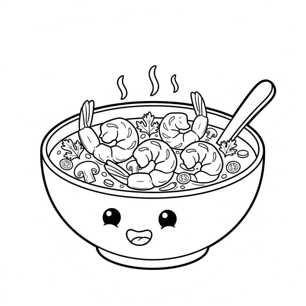 ระบายสี ต้มยำกุ้งสไตล์การ์ตูน