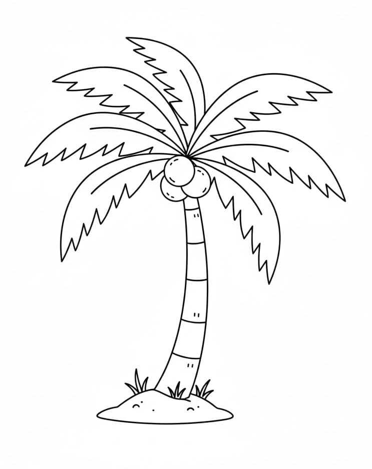 ระบายสี ต้นปาล์มดึงดูดใจ