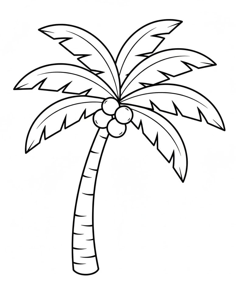 ระบายสี ต้นปาล์มน่ารัก