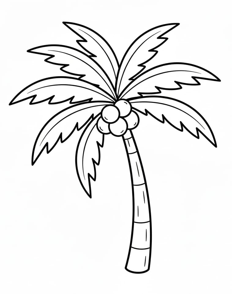 ระบายสี ต้นปาล์มปกติ
