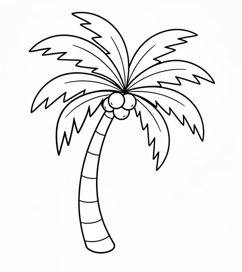 ระบายสี ต้นปาล์มสำหรับเด็ก