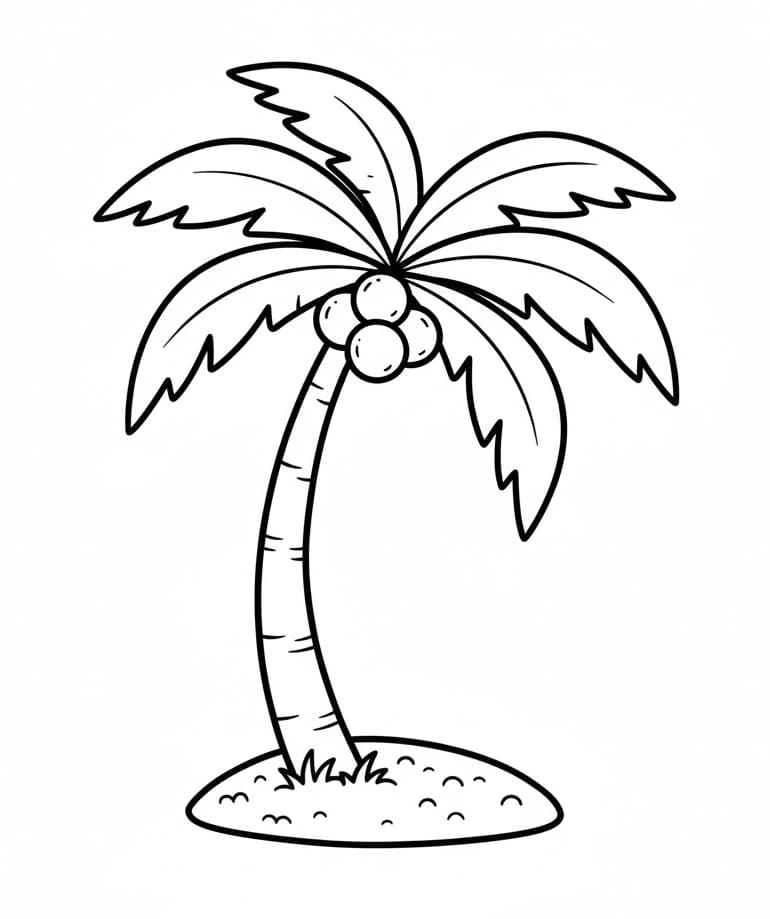 ระบายสี ต้นปาล์มสำหรับพิมพ์