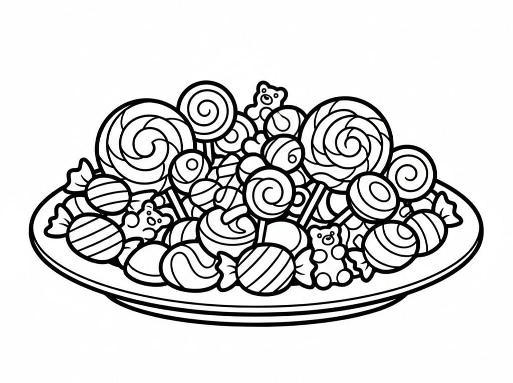 ระบายสี จานขนมแสนอร่อย