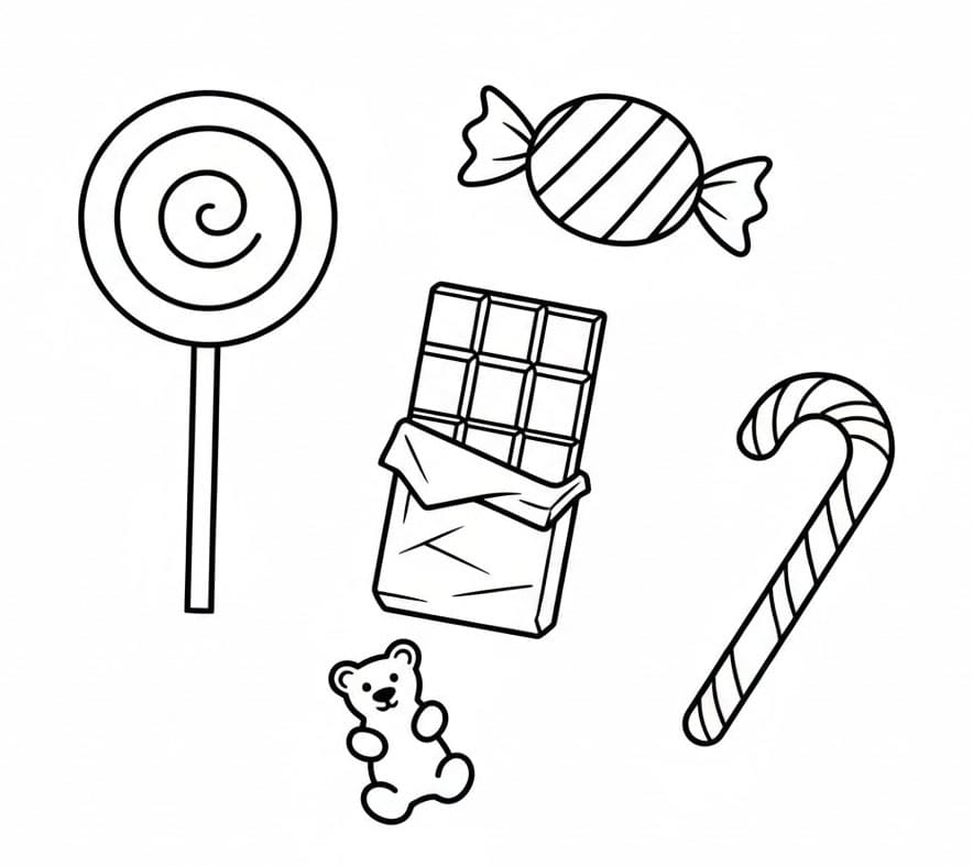 ระบายสี ชุดขนมหวานน่ารัก