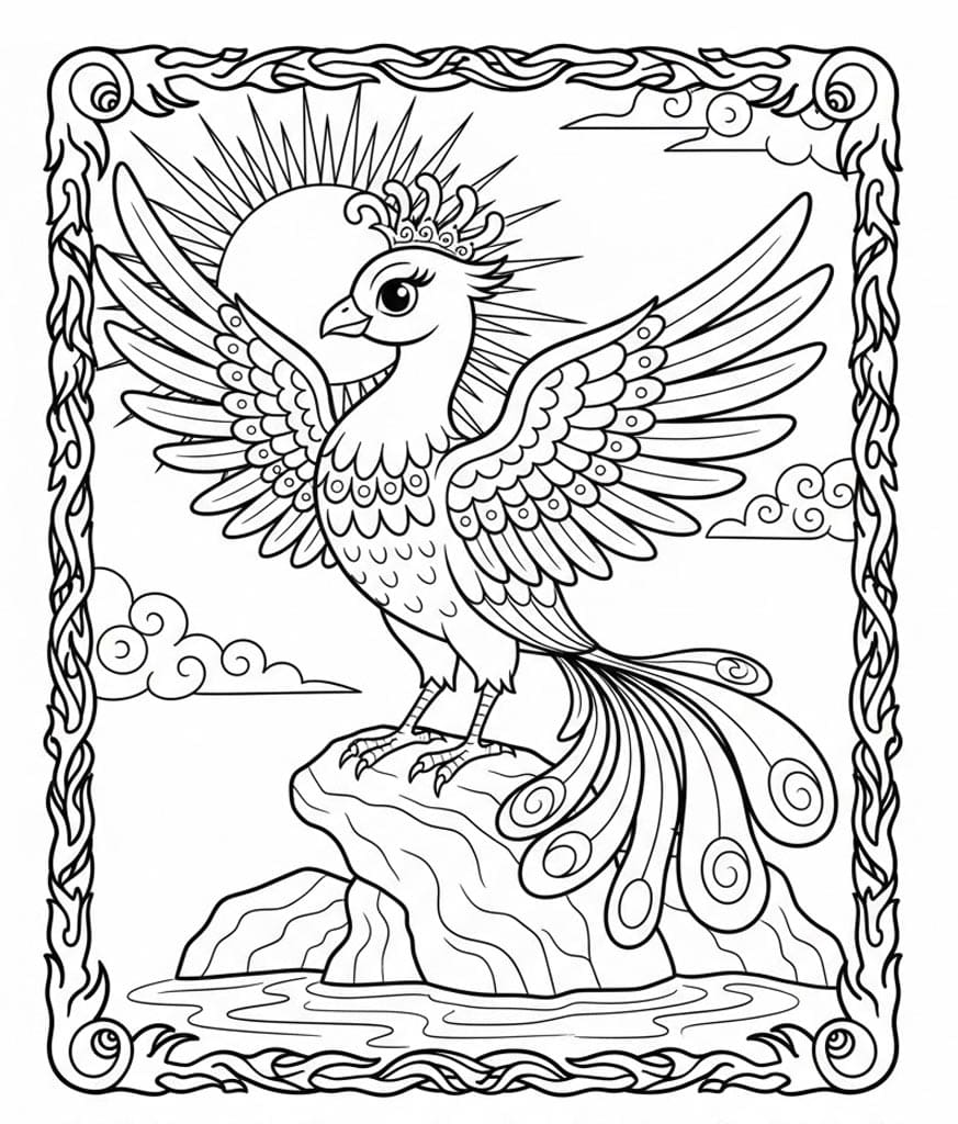 ระบายสี ฟีนิกซ์โบราณ