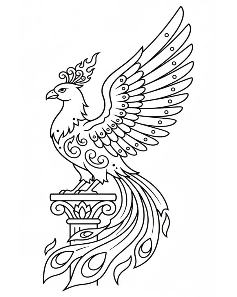 ระบายสี ฟีนิกซ์ยืนผงาด