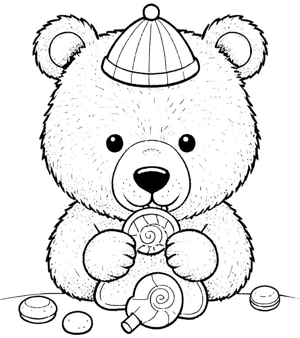 ระบายสี หมีกินลูกอม