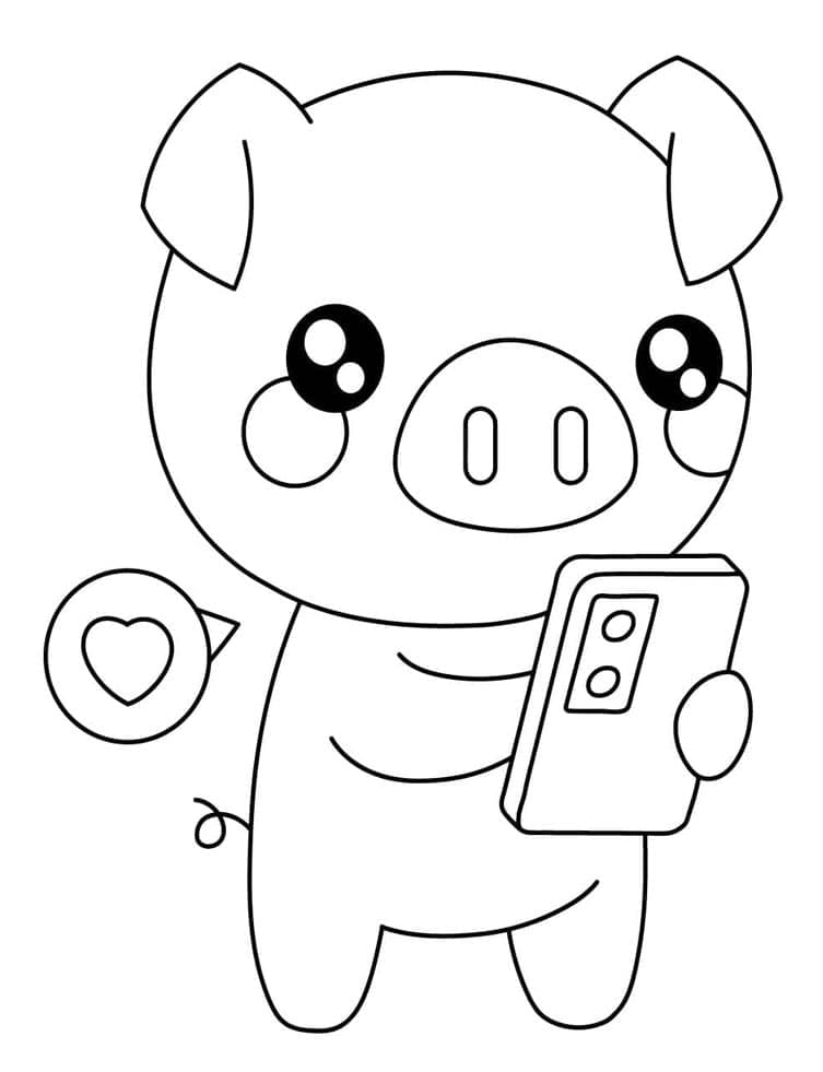 ระบายสี หมูน้อยน่ารักใช้ไอโฟน
