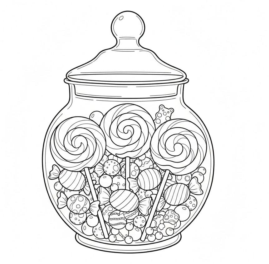 ระบายสี โหลลูกอมวินเทจ