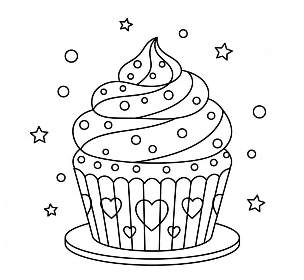 ระบายสี คัพเค้กหวานฟรี