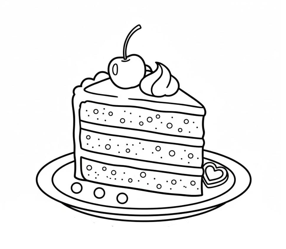 ระบายสี เค้กชิ้นเชอร์รี่