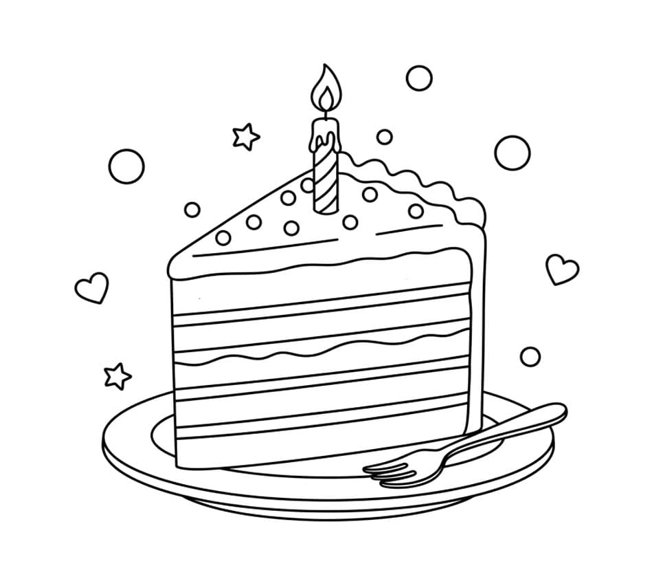 ระบายสี เค้กชิ้นวันเกิด